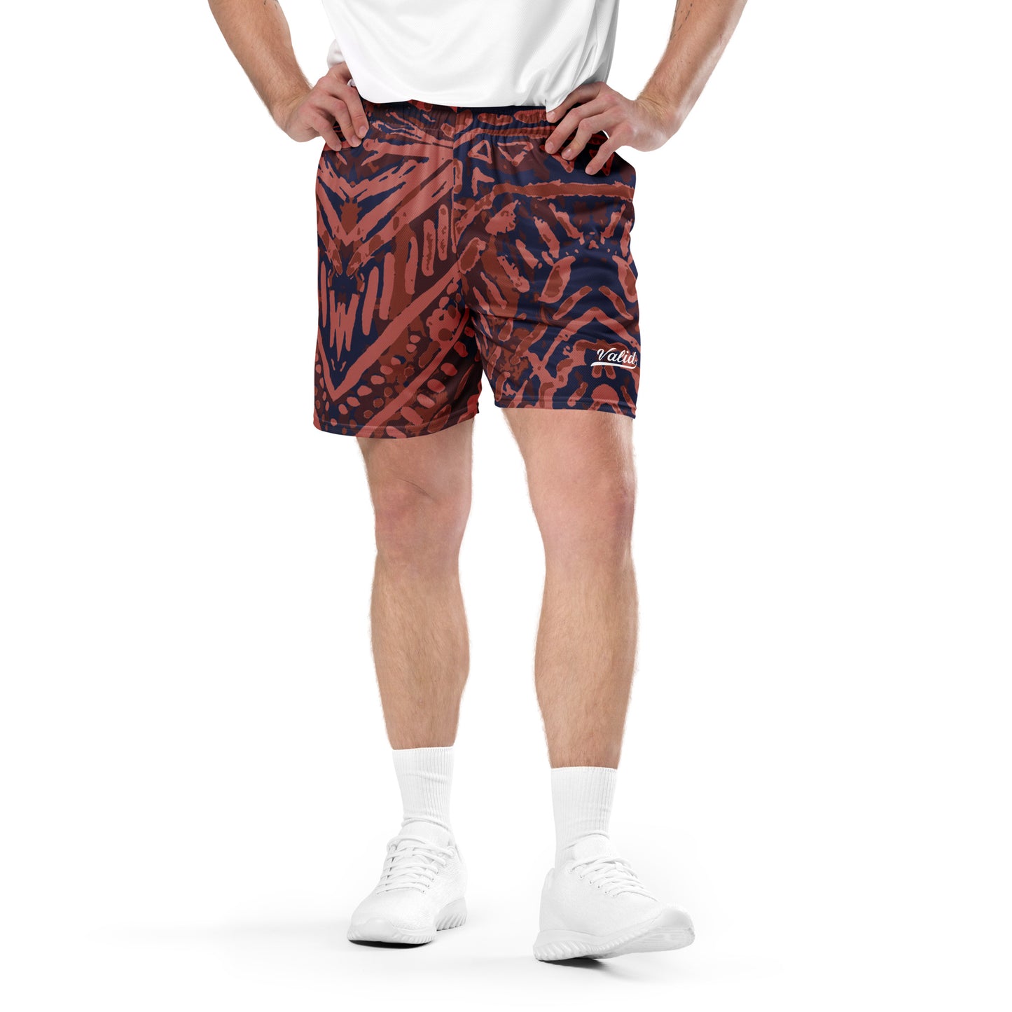 Mesh Shorts - Red Aztec